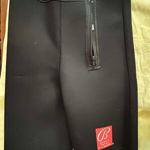 FITNESS SHORTS, BALLY TOTAL FITNESS, BLACK, LADIES MEDIUM, RUBBER WITH FABRIC,